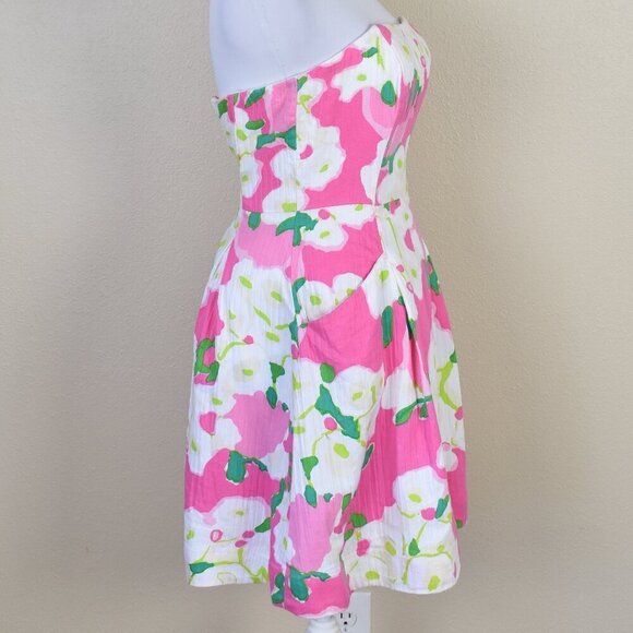 Lilly Pulitzer Pink it Can Be Arranged Blossom Strapless Dress - 2 - Picture 6 of 8